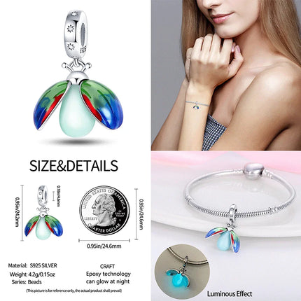 Hot Original 100% 925 Sterling Silver Chameleon Beads Firefly Charms Fit Original Bracelet DIY Jewelry Making Women's Gift