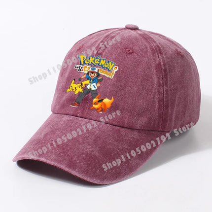 Pokemon Baseball Caps Pikachu Kawaii Anime Figures Sunshade Hats Summer Outdoor Parent-Child Sunhat Trendy Duck Tongue Cap Gift