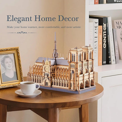 Robotime Rokr 3D Puzzle Paris Cathedral Wooden Model Kit for Adults to build DIY Toy Building Construction Craft Kits Ideal Gift