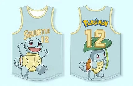 Pokemon Snorlax 12 Basketball Jersey - Sleeveless Tank Top, Anime Streetwear for Men Women Kids, Breathable Summer Sports Vest