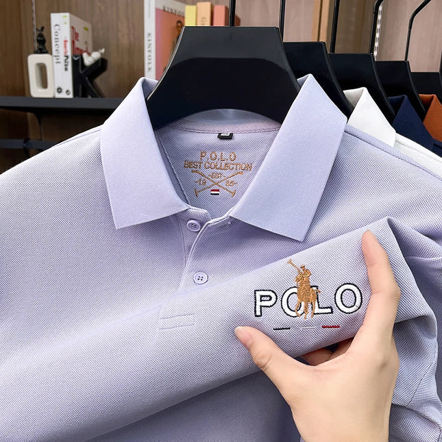 Summer Cotton Short Sleeved T-shirt for Men, 2026 New High-end Brand, Business Casual Pony Embroidery Polo Shirt