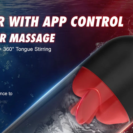 Tongue Licking Deep Throat Male Masturbation Cup APP Control 9-Frequency Licking Pocket Pussy for Penis Blowjob Sex Toy for Men