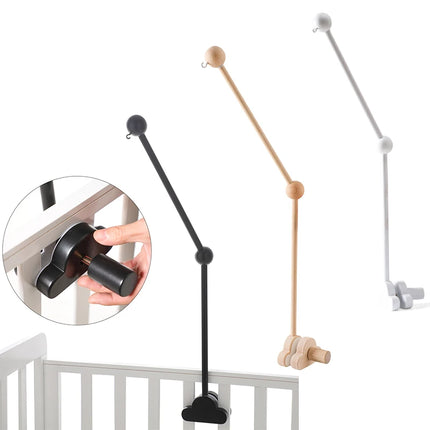 Baby Wooden Bed Bell  Bracket Mobile Hanging Rattles Toys Newborn Music Box Holder Bracket Infant Crib Toy Arm Bracket Baby Gift