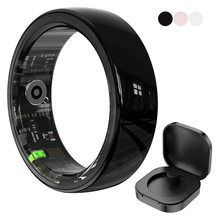 R12 Smart Ring Men Women Gesture Control Health and Sleep Monitor Multi Sport Mode 5ATM Waterproof Smart Ring with Charging Case