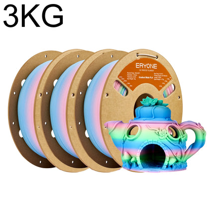 ERYONE 1KG/3K/5KG PLA Matte Gradient Rainbow 3D Printer Filament 1.75 +/- 0.03mm, PLA Matte Multicolor Filament PLA 1KG/3K/5KG