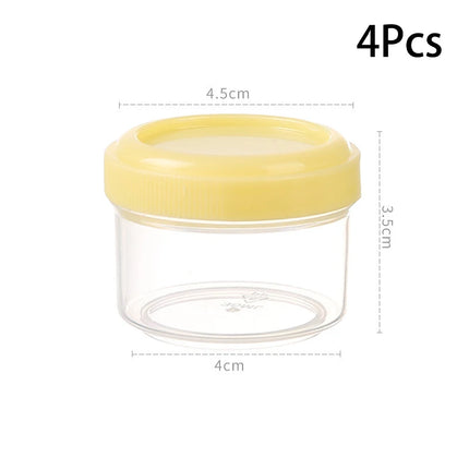 4Pcs 35ml Salad Dressing Containers To Go Plastic Twist Top Sauce Condiment Container With Lid Lunch Box Accessories