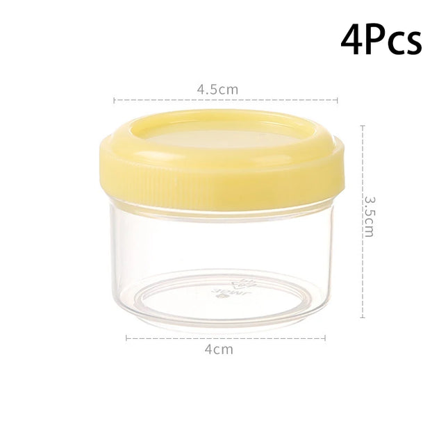 4Pcs 35ml Salad Dressing Containers To Go Plastic Twist Top Sauce Condiment Container With Lid Lunch Box Accessories