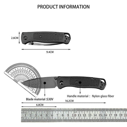 533 Nylon Fiber S30V Trekking Folding Knife Portable Equipment Fruit Knife Outdoor Survival Wilderness Camp Picnic BBQ Rescue