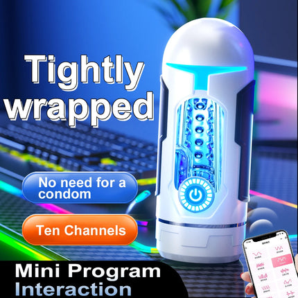 Electric Male Masturbation Cup App Control Strong Vibration Frequency Multiple Pleasures Real Vaginal Sex Machine Toys For Men