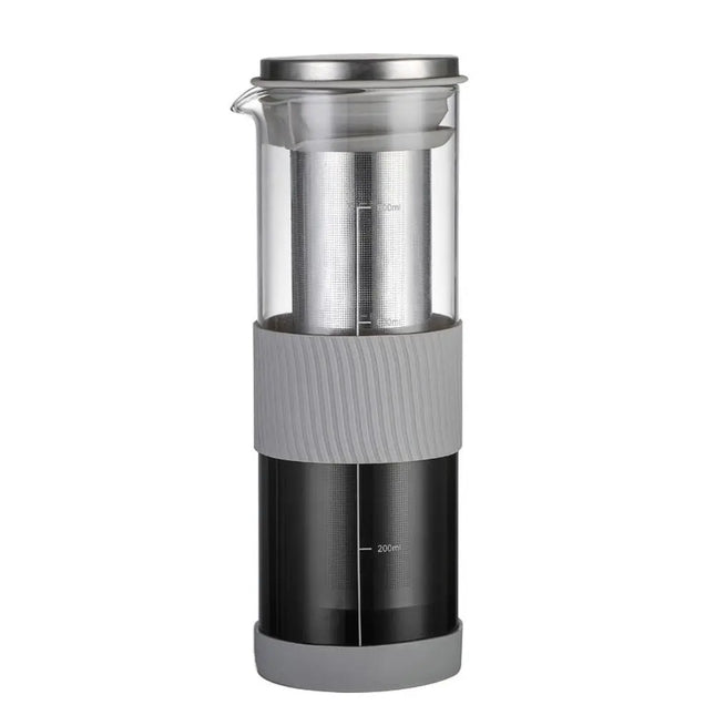Large Capacity Cold Brew Coffee Maker Airtight Lid Handle Iced Tea Maker Coffee Pot Non-slip Silicone Bottom Glass Coffee Carafe