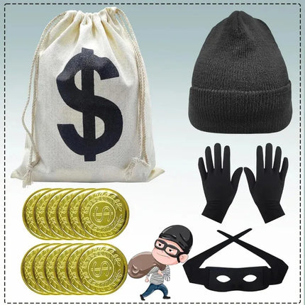 Movie Robber Cosplay Costume Thief Bank Robber Disguise Accessories Set For Women Men Halloween Carnival Party Clothes Ro AVNTQK