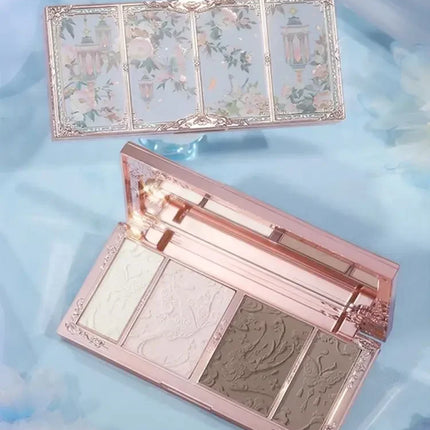Flower Knows Makeup Butterfly Cloud Collar Collection Embossed Highlight&Contour Luminador Contouring Kit Palette Face Powder I