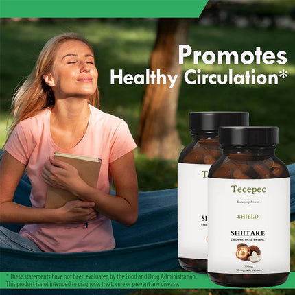 Shiitake Mushroom Extract Capsules - Immune Support Supplement, Heart Health, Memory, Focus, and Overall Well-Being