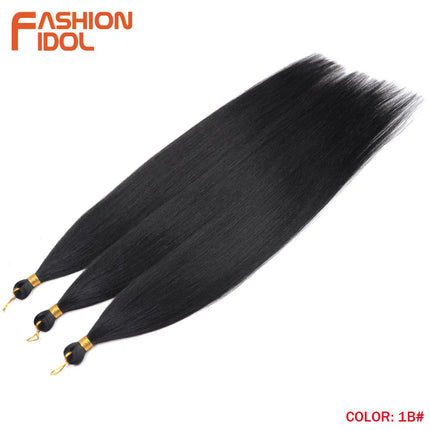 FASHION IDOL 28inch 300g/3Pcs Ariel Straight Pony Hair Crochet Braids Hair Synthetic Braiding Hair Soft Crochet Hair Extensions