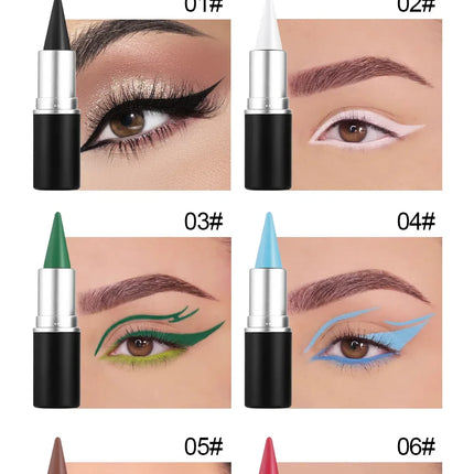Matte Eyeliner Cream Texture Eyeliner Easy Coloring Sweat Proof High Pier Pencil Long Lasting Black White Green Eye Liner Makeup