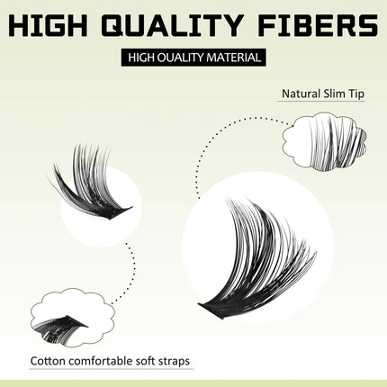 GROINNEYA DIY Lash Clusters 5D Fluffy Thick Cat Eye Lashes Extension Dramatic Mixed Tray Eyelash Long Lasting Lash Makeup