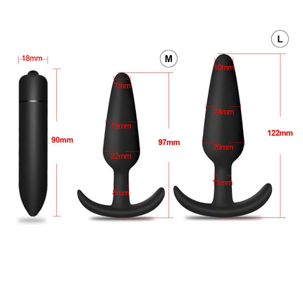Anal Plug Dildo for Women Bullet Vibrator Sex toys for Men Prostate Massager Safe Silicone 3 Sizes Butt Plugs Adult Supplies