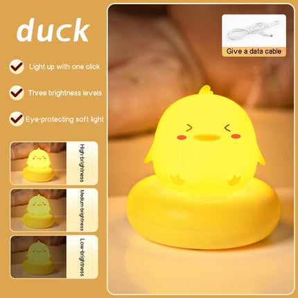Cute Cartoon LED Night Light with Multi Level Dimming Touch Control Baby Bedside Lamp Essential for Nursery Room Decoration