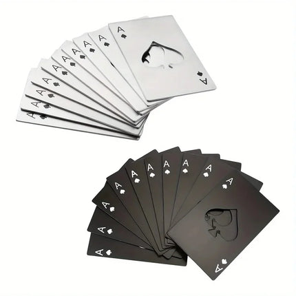 10pcs Poker Card Bottle Opener Ace Of Spades Home Personalized Stainless Steel Credit Card Bottle Opener Card Portable Bar Tool