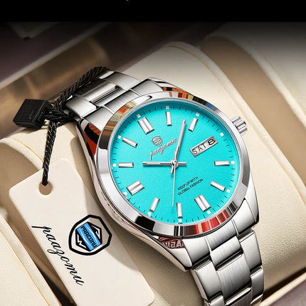 PAAZOMU Top Luxury Man Watch Waterproof Stainless Steel Men Wristwatch Luminous Date Week Fashion Business Quartz Men's Watches