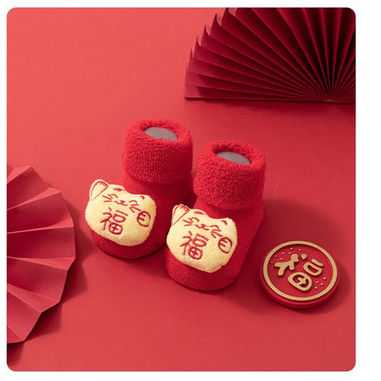 Newborn Cotton Winter Autumn Baby Girls Boys Kids Socks Infant Christmas Santa Claus Terry Warm slippers Children Sock 0-3years