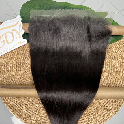 13x6 Real HD Lace Frontal Only Invisible Melt Skin Lace Straight Raw Human Hair 100% HD Lace Closure PrePlucked Bleached Knots