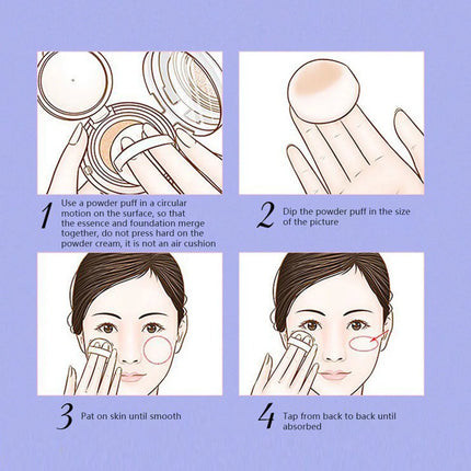 Air Cushion Natural Moisturizing Foundation Concealer Whitening Oil-control Korean Makeup BB Cream with Cosmetics Puff