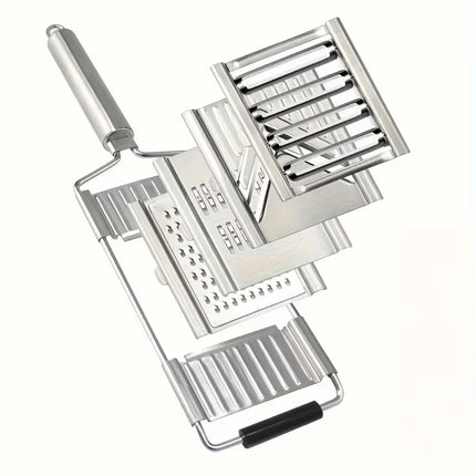MultiPurpose Vegetable Slicer 4 in1 Vegetable Slicer Stainless Steel Shredder Cutter Cuts Set Manual Fruit Carrot Potato Grater