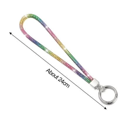 Glitter Bling Bling Keychain Bright Rhinestone Phone Lanyard Diamond Wrist Straps Hanging Cord Diamond Crystal Anti-lost Rope