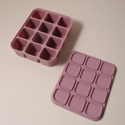 12 grid Food-Grade Silicone Baby Food Freezer Tray - Easy Pop Out Ice Cube Mold for Infant Puree & Snacks
