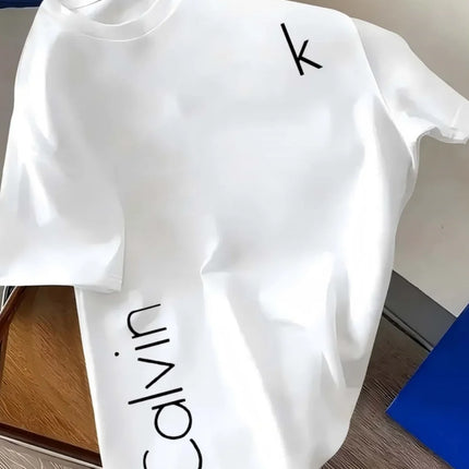 Unisex Cotton Unisex Shirt Letter Graphics Luxury Clothing Brand Spring Summer Men's Women's O-neck Tshirt
