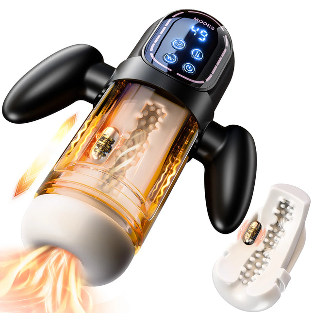Automatic Thrusting Sucking Male Masturbator Blowjob Masturbation with Handle LCD Display Penis Pump Stroker Sex Toys for Men 18