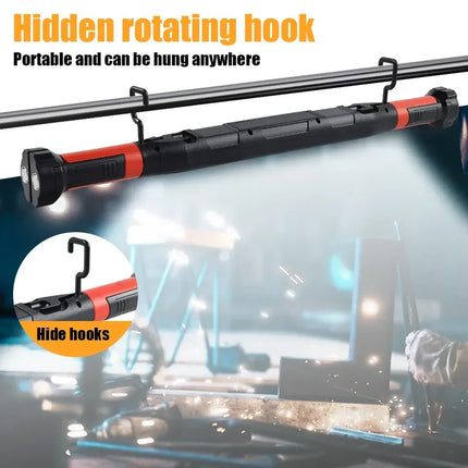 High Lumen Rechargeable LED Work Light Ideal for Car Emergency Repair Powerful Magnetic Flashlight with Hooks and Magnetic Base