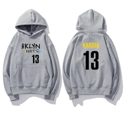 Basketball Printed Hoodie Street Autumn Long Sleeve Hoodie Men Fashion Harajuku Clothing Solid Color Personality Long Sleeve Top