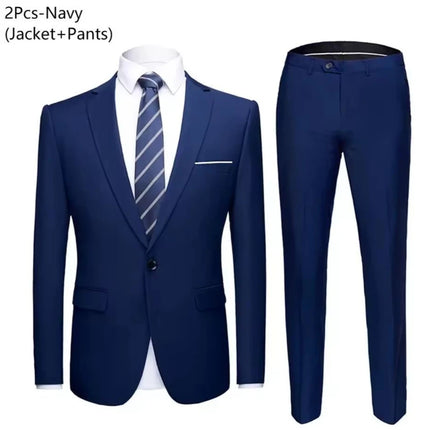 Suits For Men Wedding 2 Pieces Set Elegant Jackets Pants  Blazers Slim Fit Formal Outfit Fashion Business Classic 2025 Costume