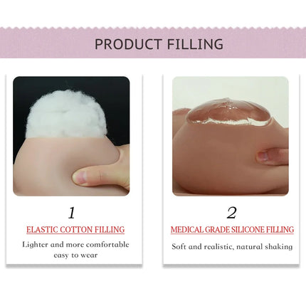 KnowU Upgraded Breast Forms Fake Boobs A-H Cup Silicone Filler Light And Thin For Cosplay Transgender Drag Queen