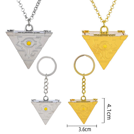 Anime Yu-Gi-Oh Necklace Yugi Muto Big Size 3D Millenium Puzzle Millennium Wheel Wisdom Pendant Necklace for Fans Jewelry Gifts