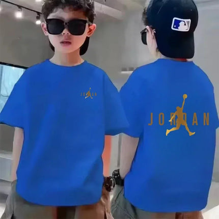 Summer brand pattern printed breathable cool cotton children's casual fashion short sleeved T-shirt