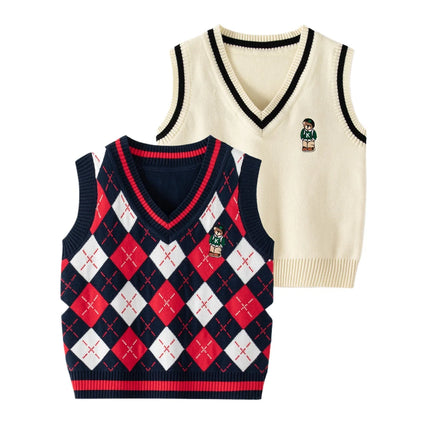 Toddler Boys Sweaters Vests Kids Girl Pullover Tops Knitwear Winter Children's Clothes