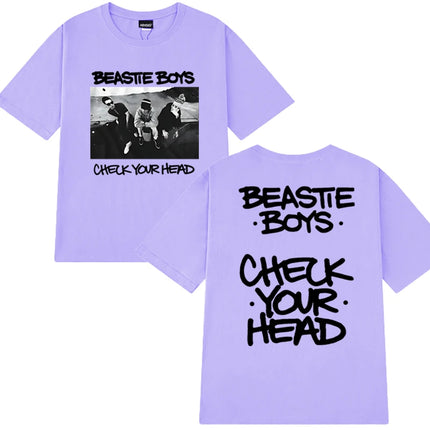 Hip Hop Groups Beastie Boys Check Your Head Album print T shirt Unisex vintage Summer short sleeve T-shirts Men Women Cotton Top