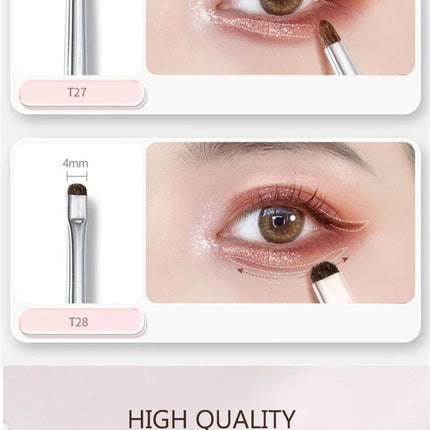 Small Angle Precise Detail Eyeshadow Brush Soft Horse Hair Eyelid Highlighter Lying Silkworm Makeup Brushes Eyes Make Up Tools