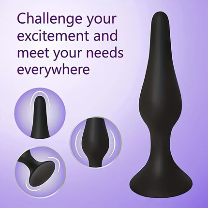 4pcs Silicone Anal Training Set - Soft, Non-Woven Fabric Perfect for Beginners & Advanced Players, Anal Butt Plugs for Men Women