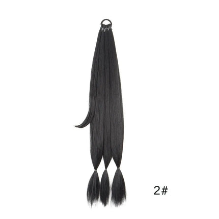 Synthetic Long Braided Ponytail Extension with Hair Tie Straight Wrap Around Natural Soft Hair Piece Daily Wear 30 Inch 160 Gram