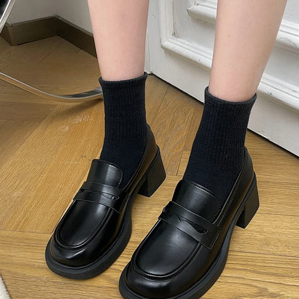 Bla Chunky Heel Mary Janes Women's oes Spring 2026 New High Heel Loers Retro Briti Sle Single oes Faionable Cas...