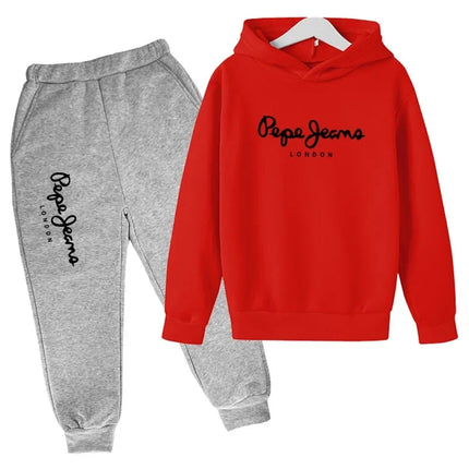 Newiños otoño primavera tendencia estampado de letras 2-13 años niños Casual 2 uds Sudadera con capucha + Pantalones chándal