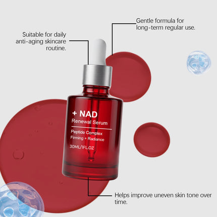 NAD+ Peptide Lifting Serum Anti-Aging Reduce Fine Lines Boosts Skin Elasticity Tighten Pores Brightening Glowing Facial Essence
