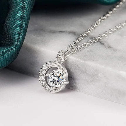 Sterling Silver 925 Moissanite Pendant Necklace For Women Trendy Design D Color VVS Pass Diamond Test Jewelry Gift GRA