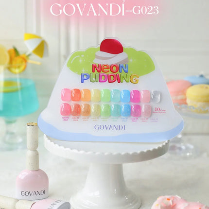 Spring Summer 10pcs Ice Cream Gel Nail Polish Set Soak Off Transparent Glitter Color UV LED Varnishes Nail Art Candy Gel Polish