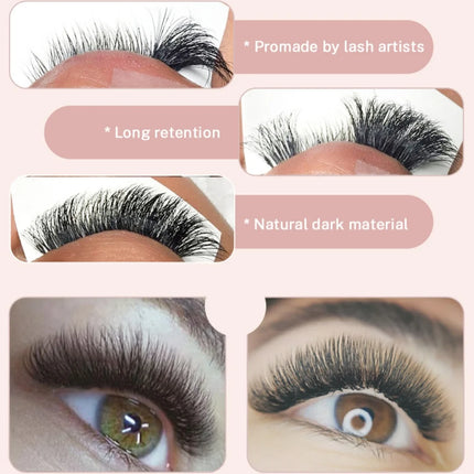 500 Loose Cils Narrow Fans Bouquets Prefaits Premade Lash Fans Pre Made Volume Fans Eyelash Extension Trays Loose Promade Fans