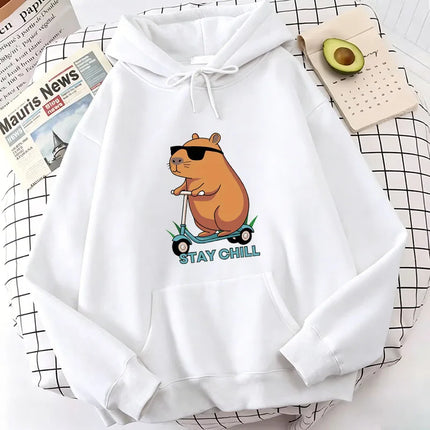 Funny Capybara Hoodie Women/Men Aesthetic Graphic Cute Hoodies Unisex Autumn Winter Harajuku Pullovers Sweatshirts